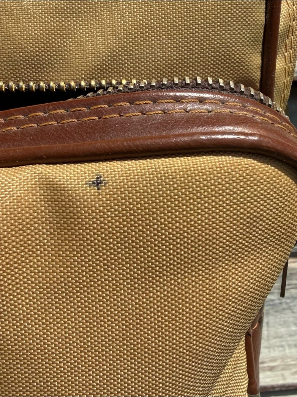 Canvas Travel Messenger Camera Bag, Tan and Brown, zippered, vintage retro